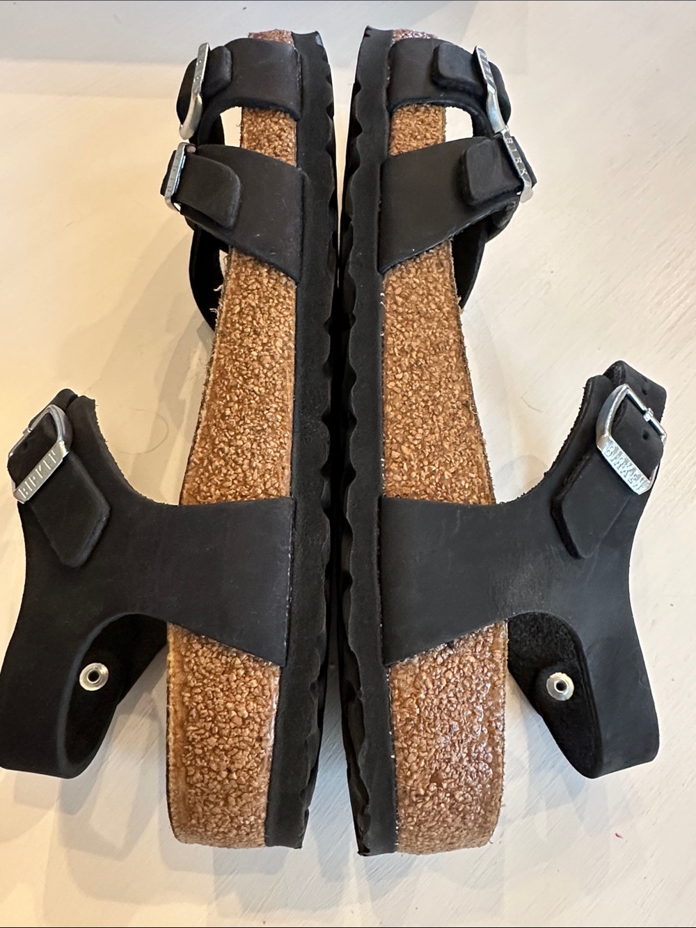 Birkenstock Black Leather Triple-Strap Ankle Sandals - Picture 4 of 9